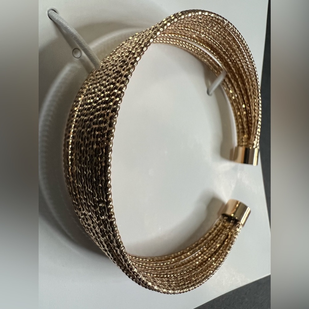 Gold toned Multi Strand Cuff Bracelet